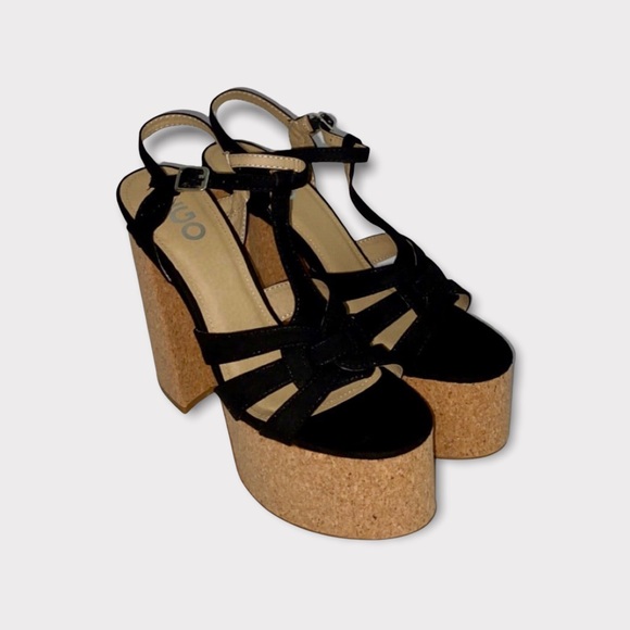 *New* Ego Mega platform Black and cork color Heel - Picture 3 of 4